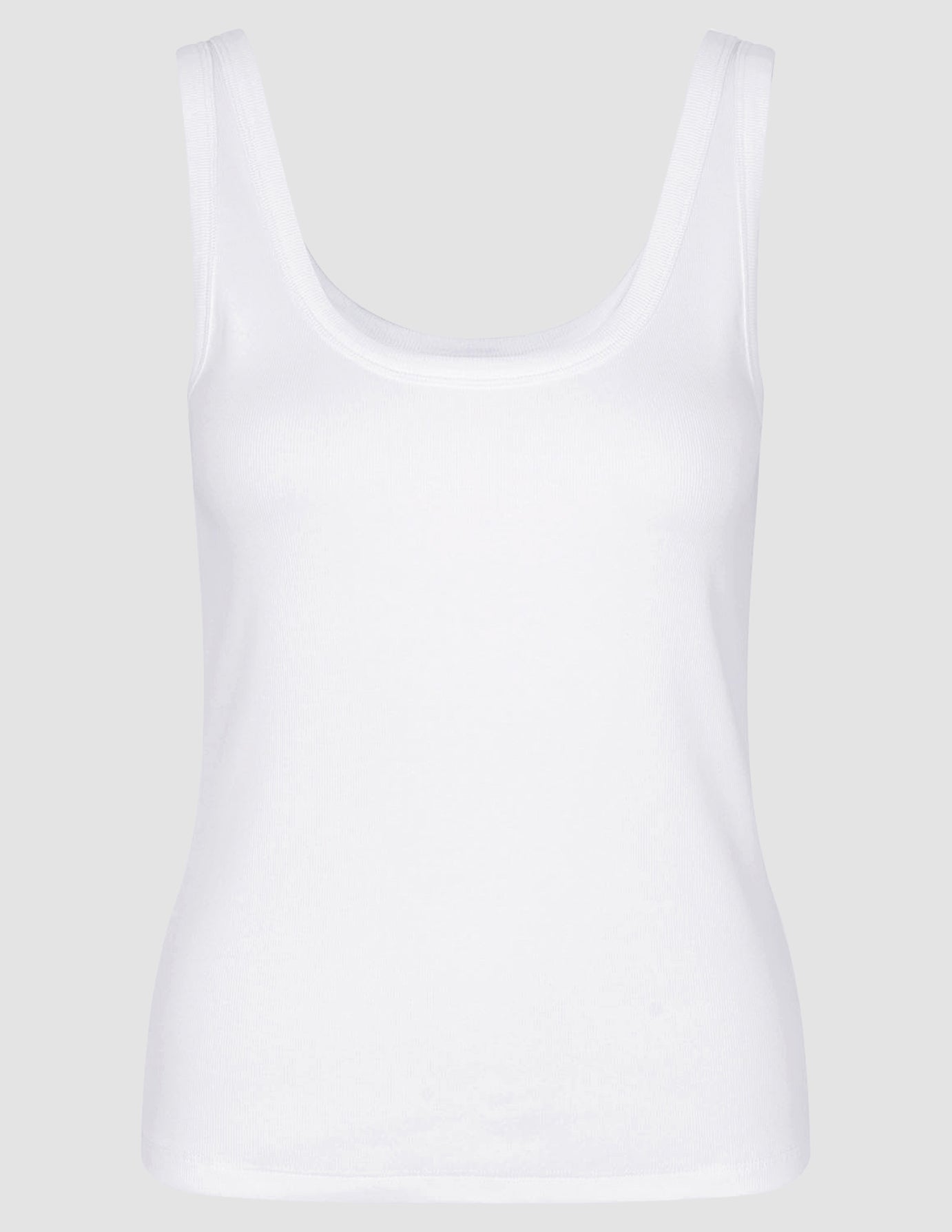 Rib Tank Top White